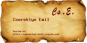 Csereklye Emil névjegykártya